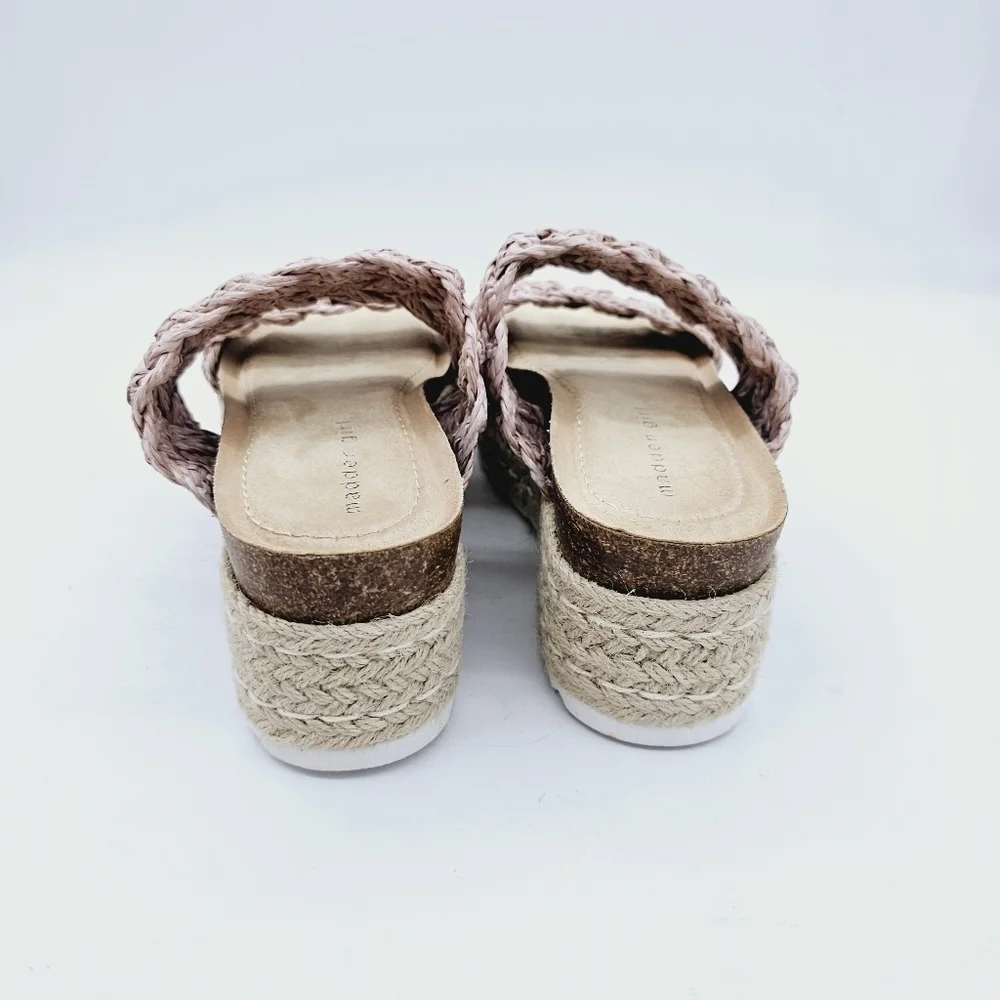 Madden Girl Blush Braided Raffia Pretty Espadrille Open Toe Platform Sandals